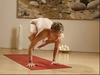 shower Full nude yoga  babe blonde